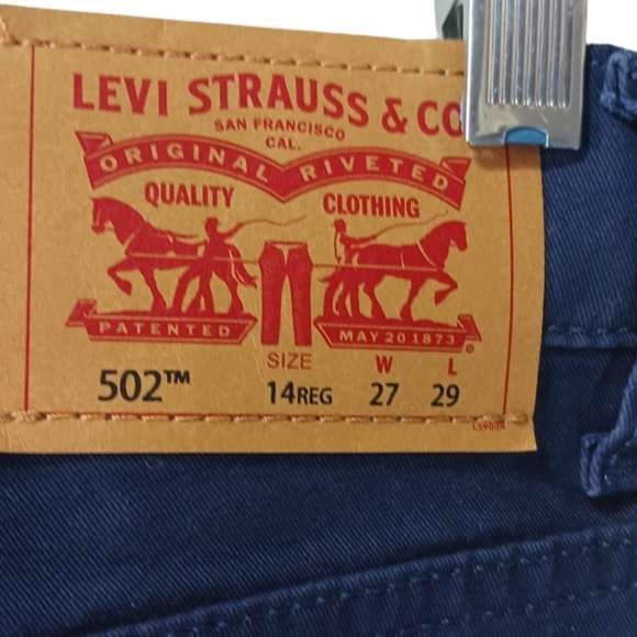 NWT Levi's 502 boys  Regular Taper Fit Chino Pants Size 14 reg W27 L29 - Picture 4 of 4
